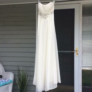 Strapless White sequenced gown ONLY WORN ONCE
